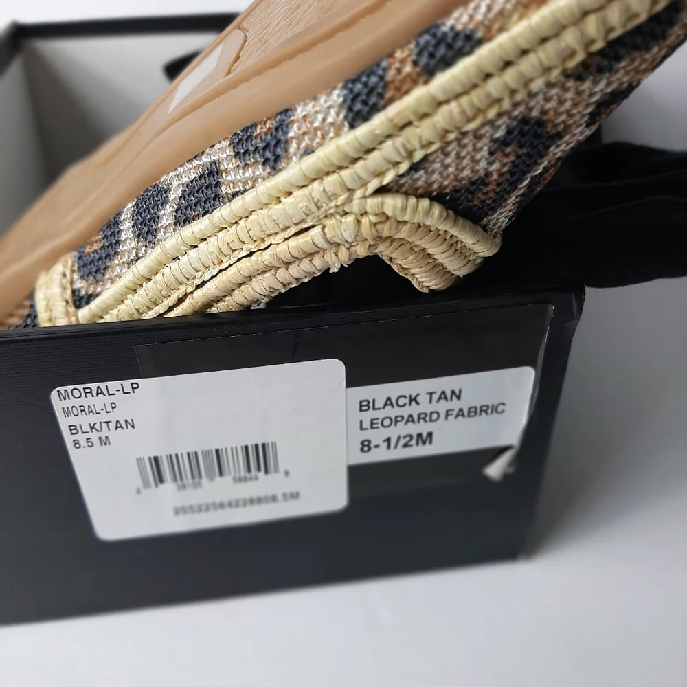 Pelle moda leopard flats rattan trim size 8.5 - Picture 3 of 4